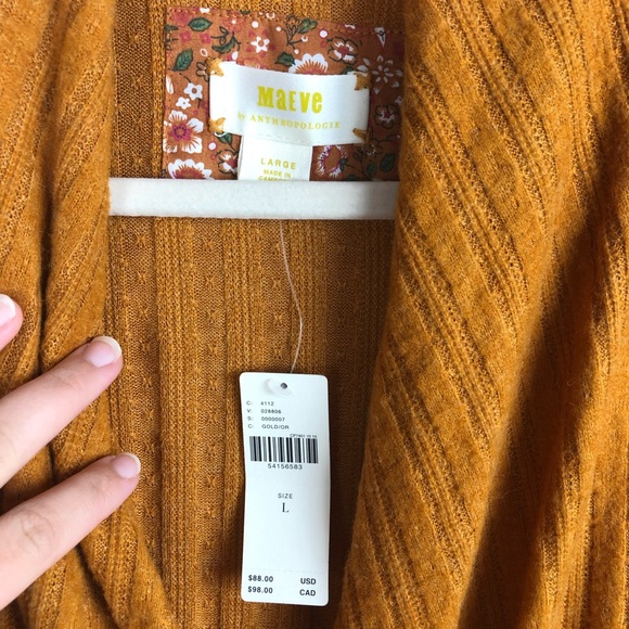 ANTHROPOLOGY Maeve Woodruff Mustard Wrap Top - Picture 2 of 15